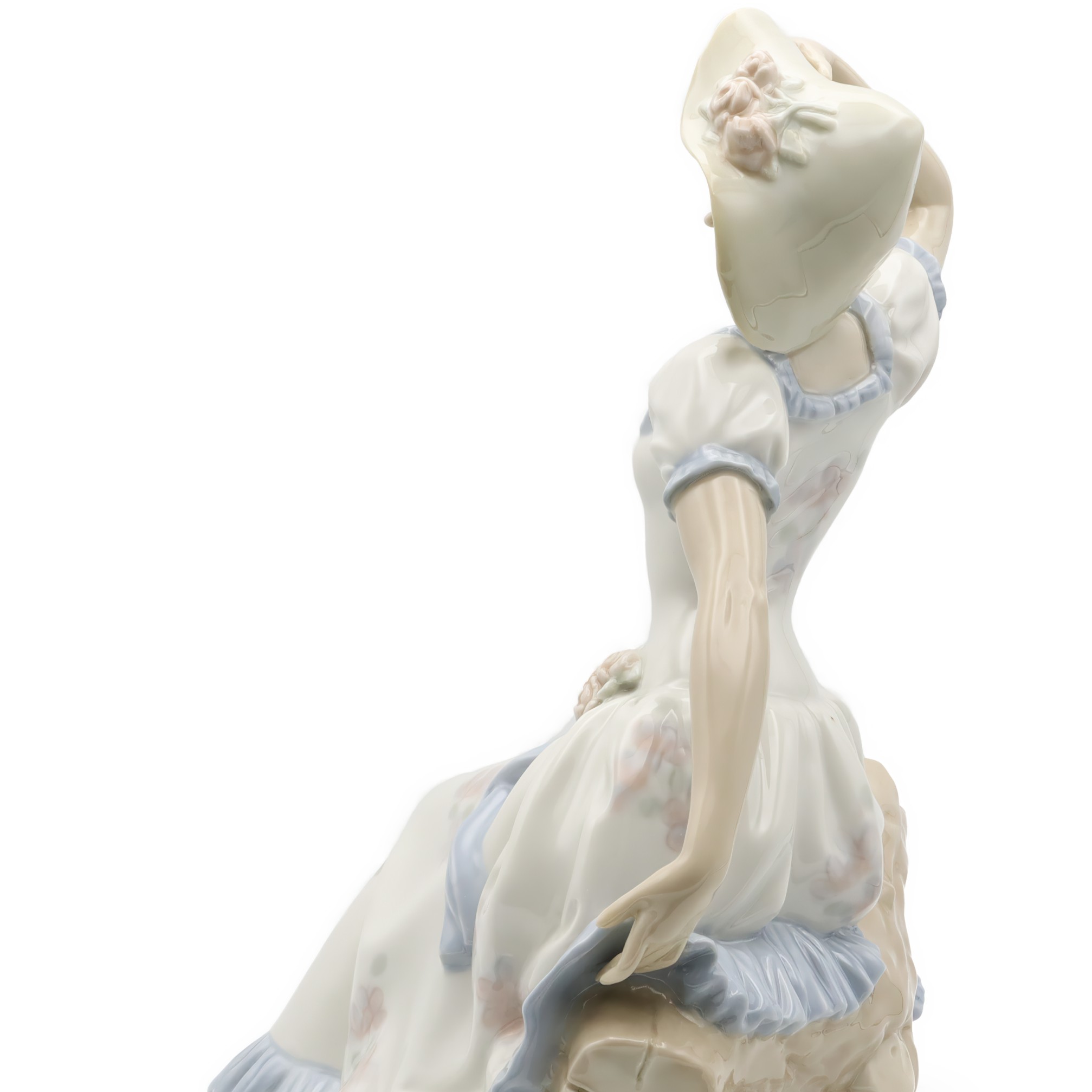 Lladro ZAPHIR Figurine, Springtime Serenade Lady In Blue, Elegant Woman Porcelain Hand Painted